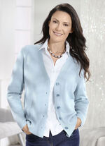 Strickjacke aus Schurwolle (Merino) HELLBLAU
