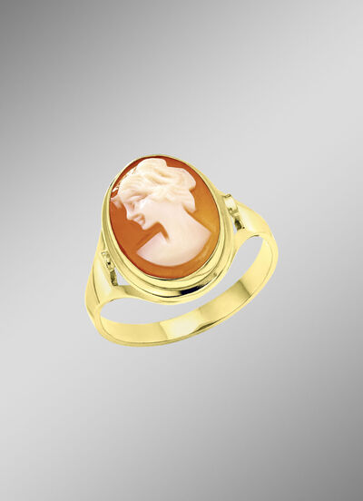 Wundervolle Damenring mit Muschelgemme 