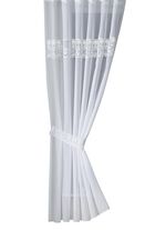 &Uuml;bergardine mit aufwendig gearbeiteten Kl&ouml;ppelspitzen-Borte WEISS