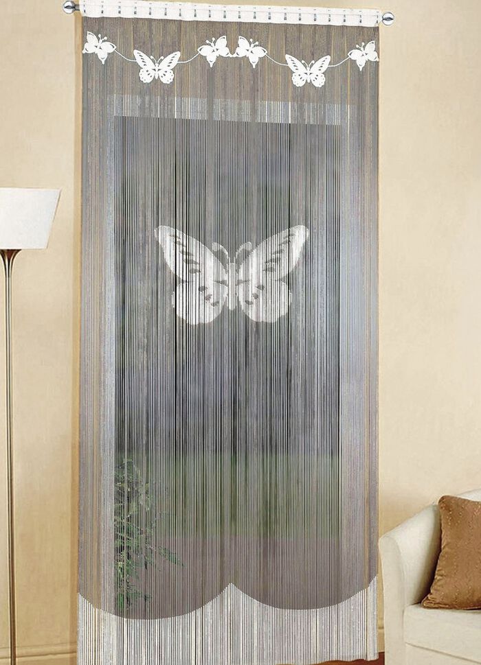 Fadenvorhang, passend f&uuml;r Vorhangstange und Schiene  WEISS