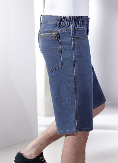 Jeans-Bermudas mit Dehnbundeinsätzen in 3 Farben 