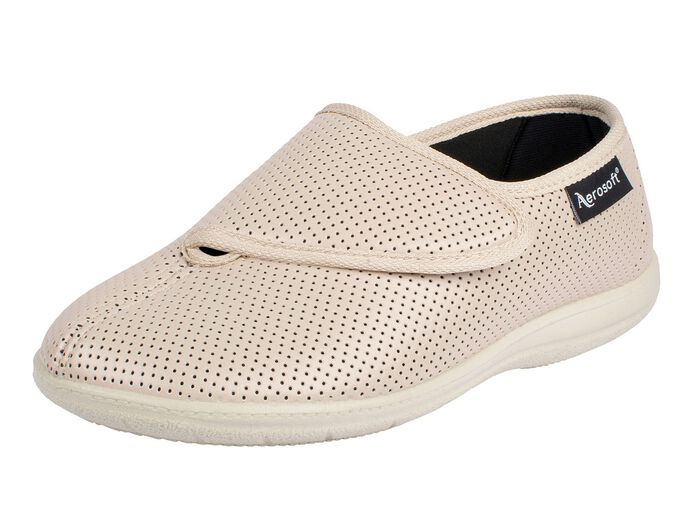 Aerosoft Flex Damen-Klettschuh in Weite H f&uuml;r den kr&auml;ftigen Fuss BEIGE
