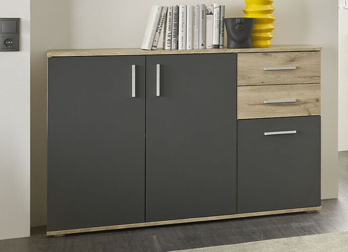 Moderne, kombistarke Sideboards EICHE-GRAU