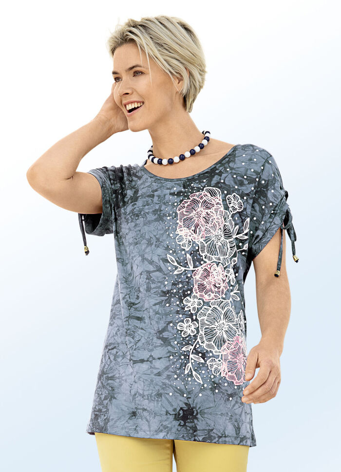 Shirt in angesagter Batik-Optik in 2 Farben GRAU