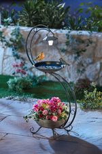 Solar-Vogeltr&auml;nke mit Pflanzschale 