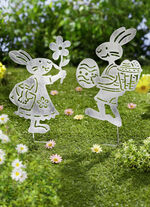 Gartenstecker «Hasenpaar», 2er-Set, 