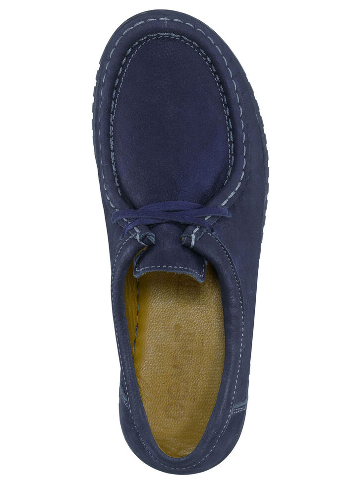 Mokassin-Schnürschuh aus Rind-Nubukleder MARINE