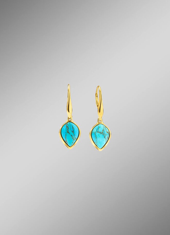 Vergoldete Ohrringe mit T&uuml;rkis 