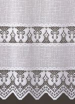 Kleinfenster-Vorhang mit gezacktem Abschluss und Stangendurchzug 