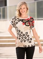 Shirt mit &uuml;berschnittener Schulterpartie 