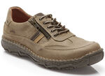 Schnürschuh mit Kontrast-Besätzen NATURBRAUN