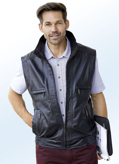 Ledergilet mit drei Innentaschen 