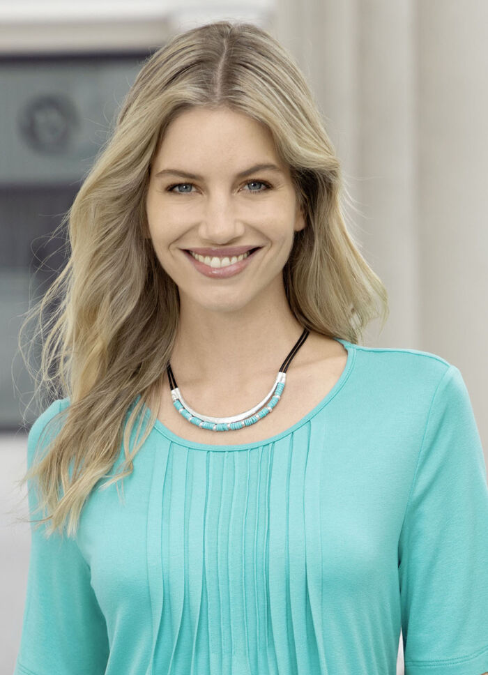 Halskette, 2-reihig, mit Schmuckperlen 