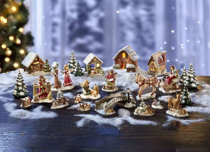 H&auml;sschen im Schnee GR&Uuml;N-BRAUN