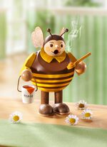 R&auml;ucherfigur aus dem Erzgebirge, von Hand gefertigt und bemalt GELB-BRAUN