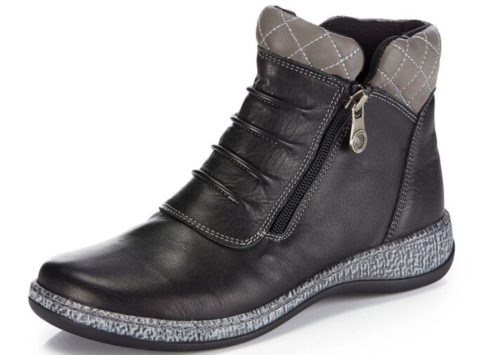 ELENA EDEN Bootie mit pfiffiger Ziersteppung SCHWARZ-GRAU