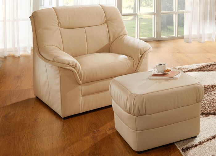 Polstermöbel mit Bezug aus echtem Leder CREME