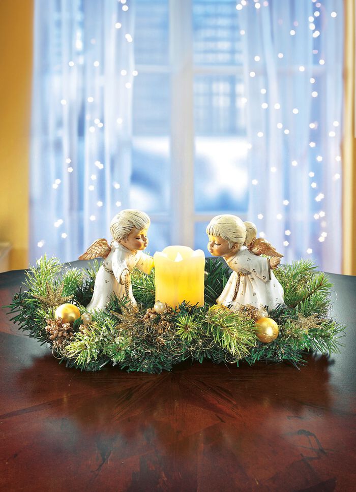 Tischgesteck mit LED-Echtwachskerze 