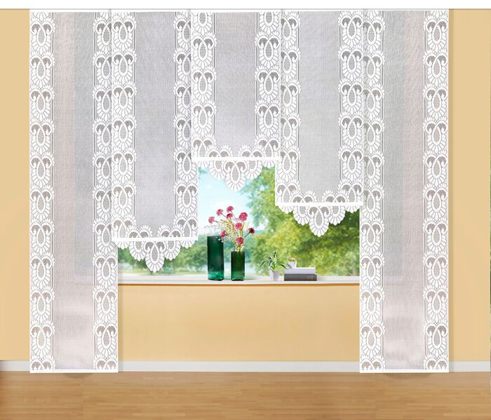 Tolle Schiebegardine mit Dreiecksabschluss 