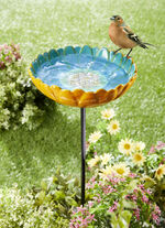 Vogeltränke Blüte aus glasierter Keramik 