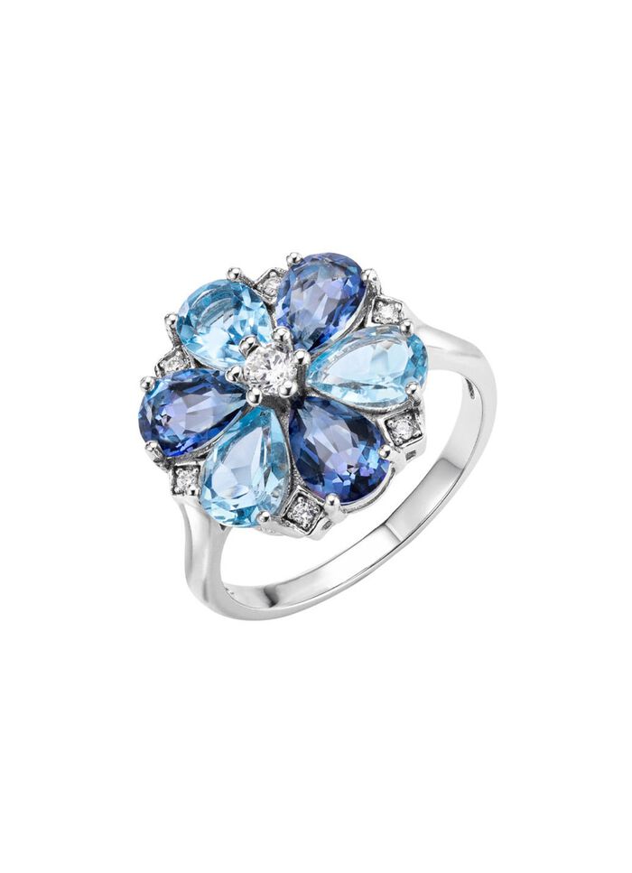 Damenring im Blumendesign 