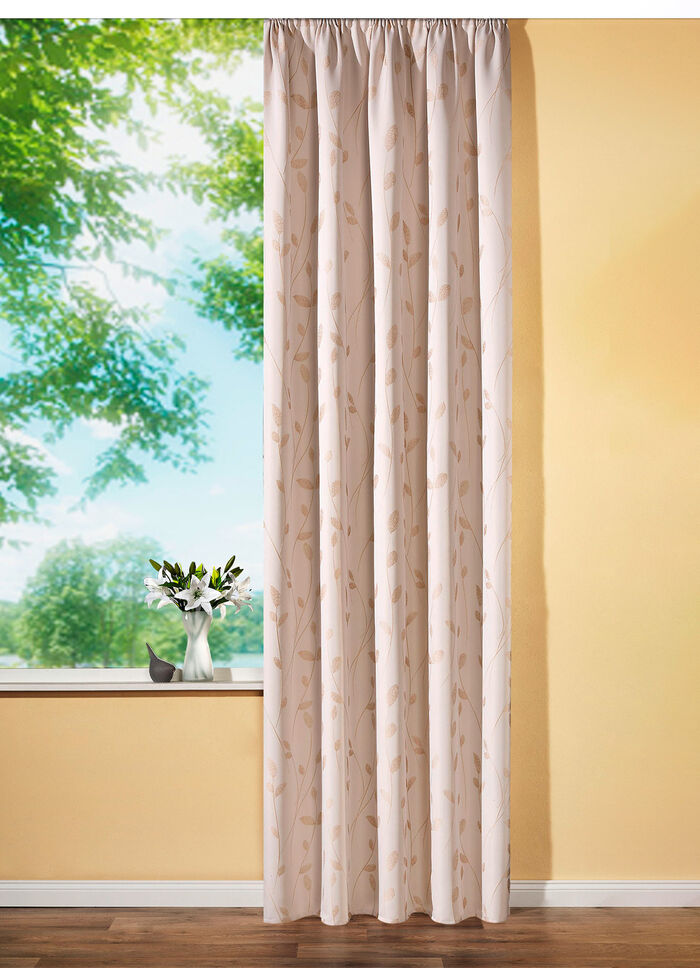 Übervorhang in Stickerei-Optik mit Kräuselband 