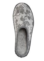 Wollfilz-Pantoffel mit floralem Druck GRAU