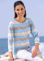 Pullover in sehr weicher Qualität HELLBLAU-TAUPE-SAND