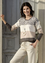 Pullover in Feinstrick ECRU-BEIGE-BRAUN