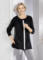 Sweatshirt mit kontrastfarbenem Zierband, 