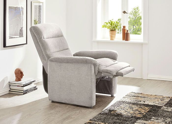 Relax-Sessel mit doppelter Federung HELLGRAU