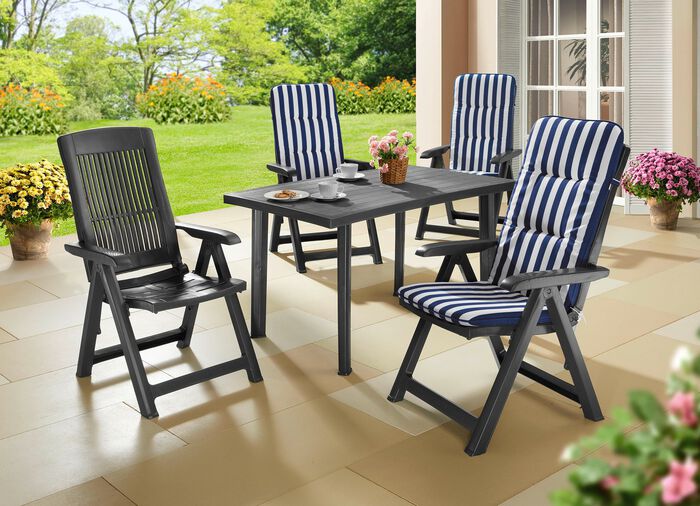 Pflegeleichte und wetterfeste Gartenmöbel ANTHRAZIT