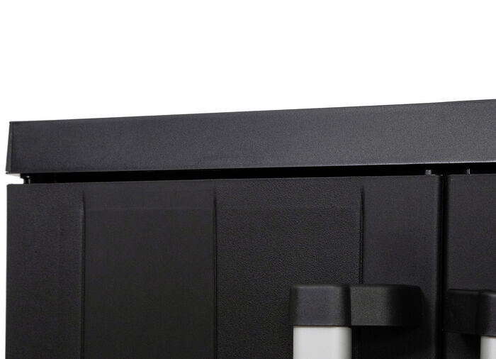 Geräteschrank Garage mit Holzlamellen-Effekt SCHWARZ