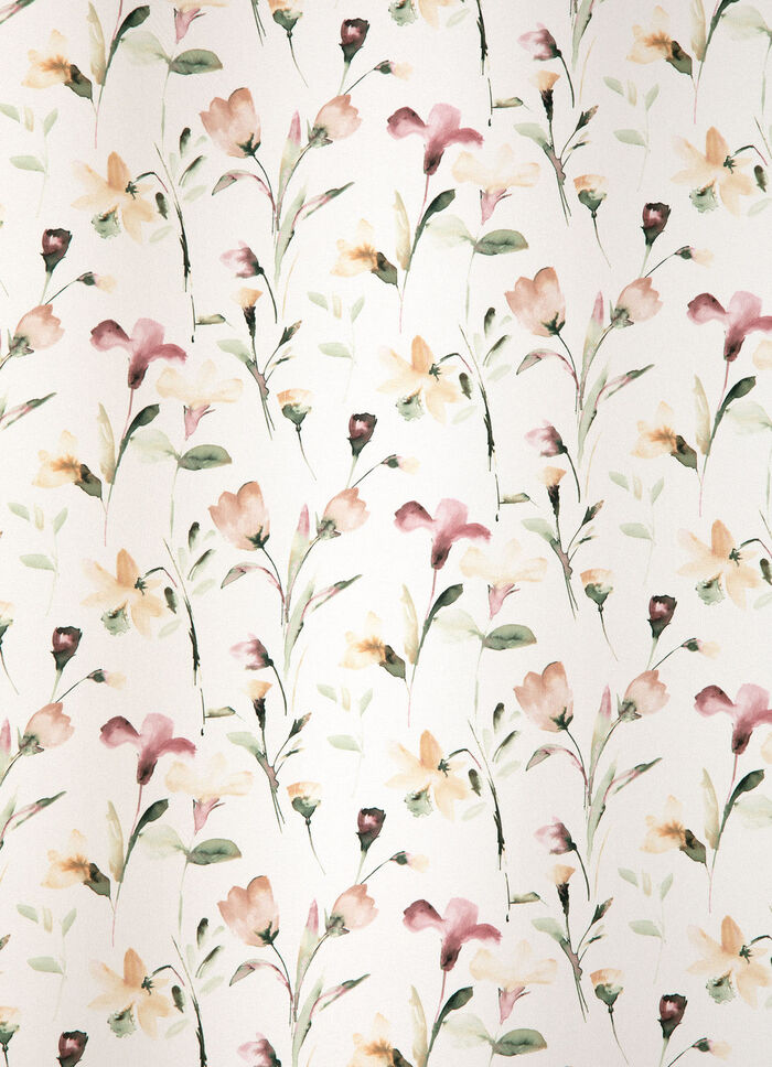 Übervorhang mit Blumen-Dessin und Universalschienenband 