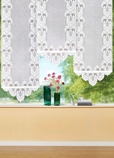 Tolle Schiebegardine mit Dreiecksabschluss 