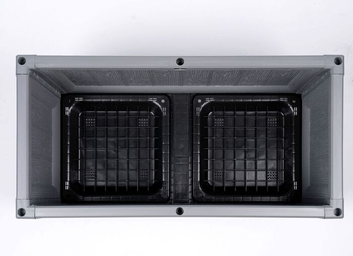 XXL-Doppel-Pflanzturm mit Rollen 