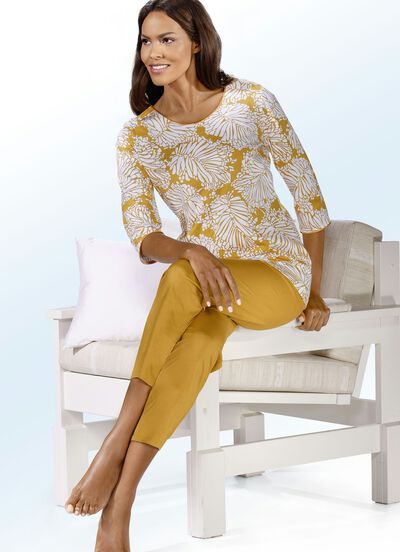 Pyjama mit Rundhals und 3/4-langen Ärmeln 