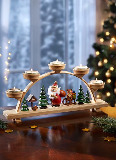 Handgearbeiteter Teelichthalter aus Holz 