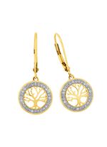 Lebensbaum-Ohrringe mit Diamanten 