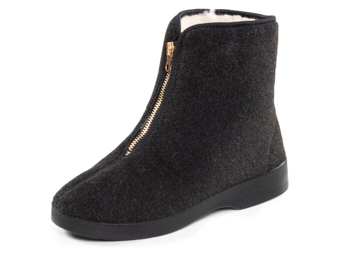 Haus-Stiefel mit praktischem Reissverschluss SCHWARZ