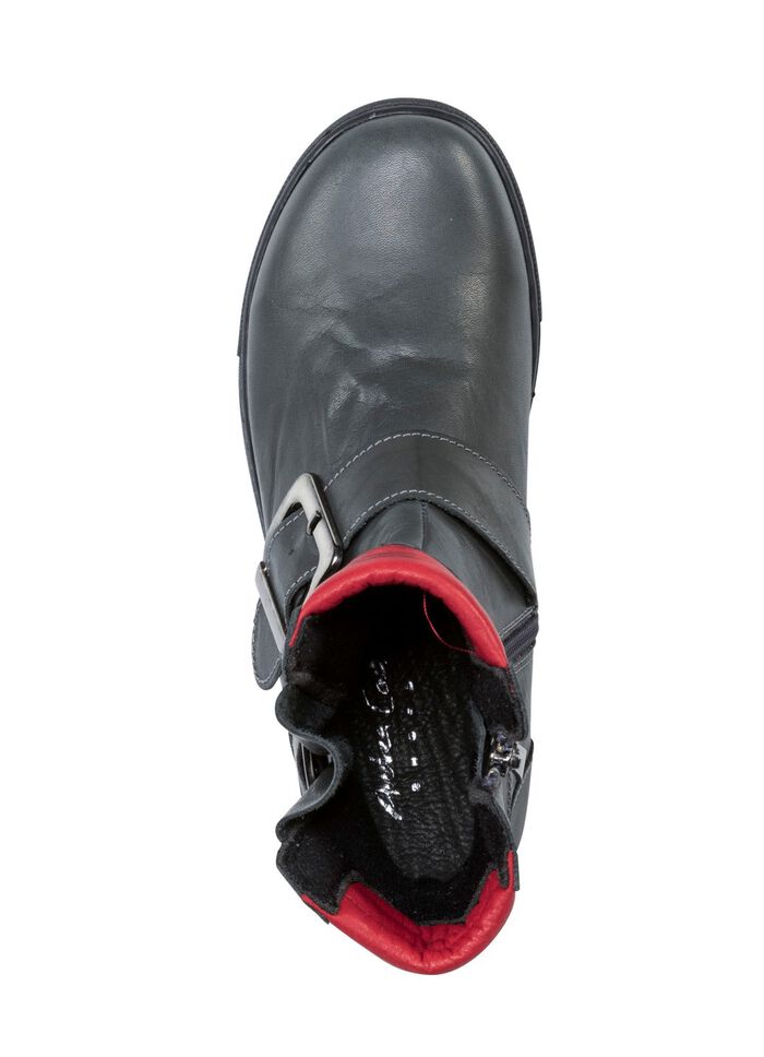 Andrea Conti Bootie mit zwei verstellbaren Zier-Schliessen GRAU-ROT