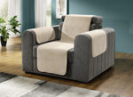 Flauschige Sessel-, Couch- und Armlehnenschoner BEIGE