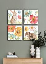 Hochwertige Leinwandbilder im Aquarell-Stil, 4-teilig 
