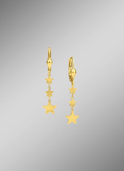 Wundervolle Sternen-Ohrringe aus Gold 585/- fein 