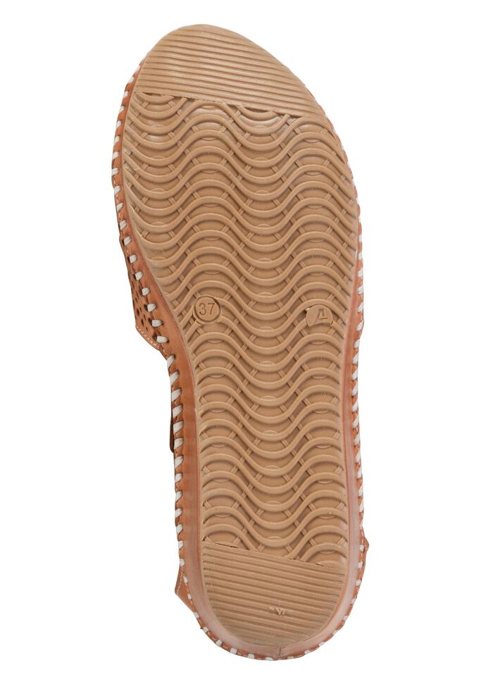 ELENA EDEN, sommerliche Damen-Sandaletten, mit verstellbarer Schliesse NATURBRAUN