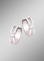 Elegante Klappcreolen mit synth. Zirkonia 