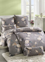 Microfaser Bettwäsche-Garnitur mit Reissverschluss GRAU