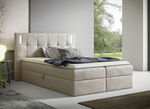 Boxspringbett mit LED-Beleuchtung und Topper CREME