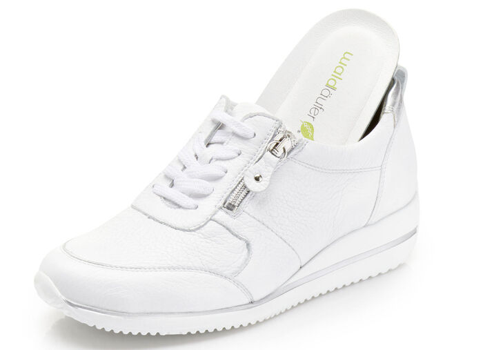 Waldläufer, leichte Damen-Sneaker, Weite H, mit herausnehmbarem Fussbett WEISS