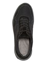 Schn&uuml;rschuh aus Veloursleder und Textilmaterial 